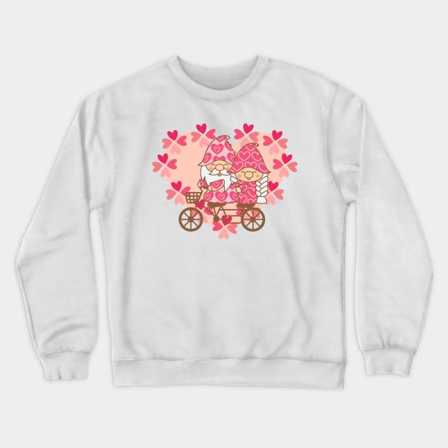 Gnomes Couple Retro Romantic Couples Love Crewneck Sweatshirt by alcoshirts